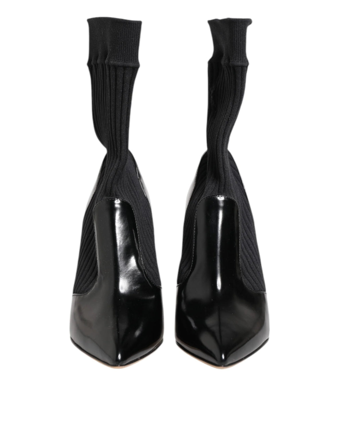 Dolce & Gabbana Black Stretch Stilettos Booties Socks Shoes - EU37/US6.5