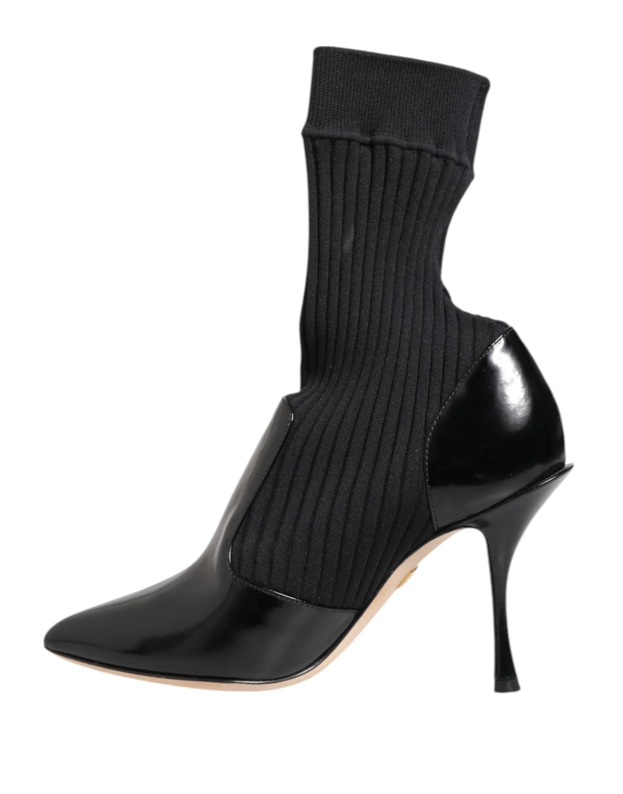 Dolce & Gabbana Black Stretch Stilettos Booties Socks Shoes - EU37/US6.5