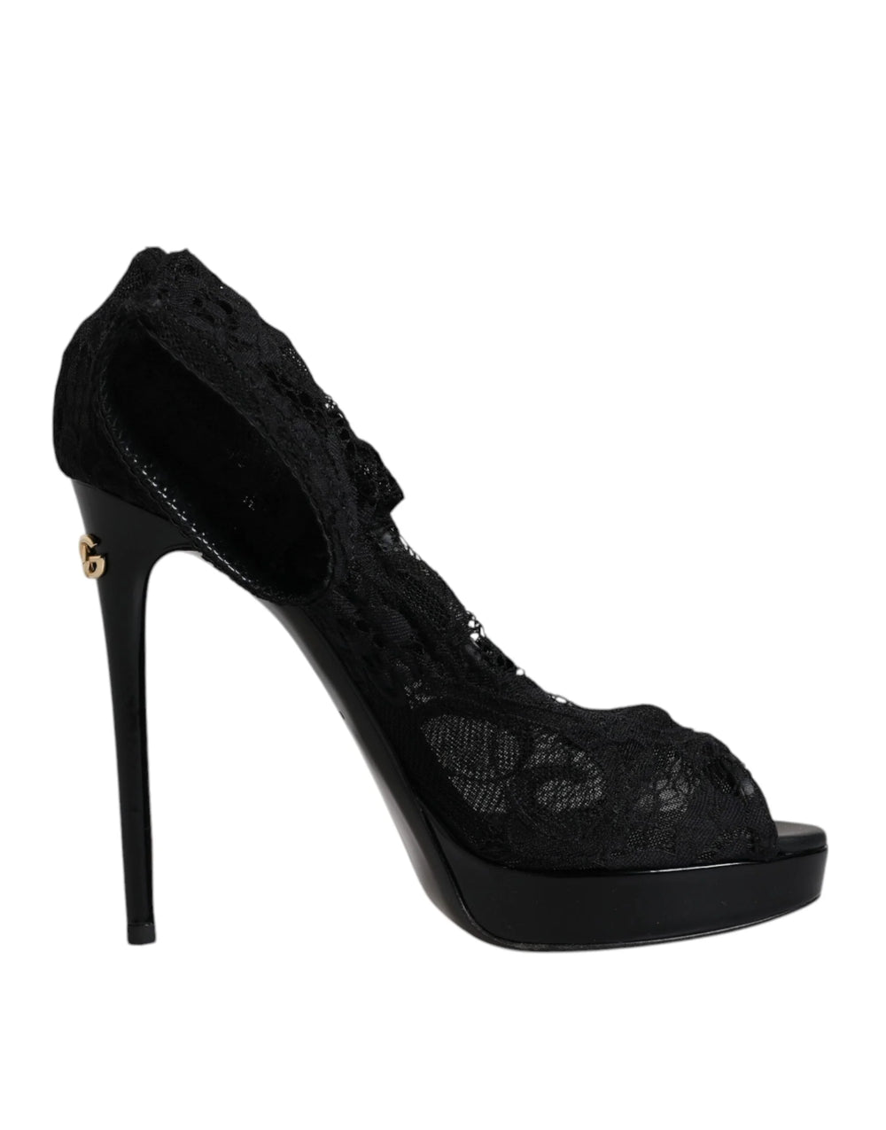 Dolce & Gabbana Black Stretch Taormina Lace Boots Shoes - EU39/US8.5