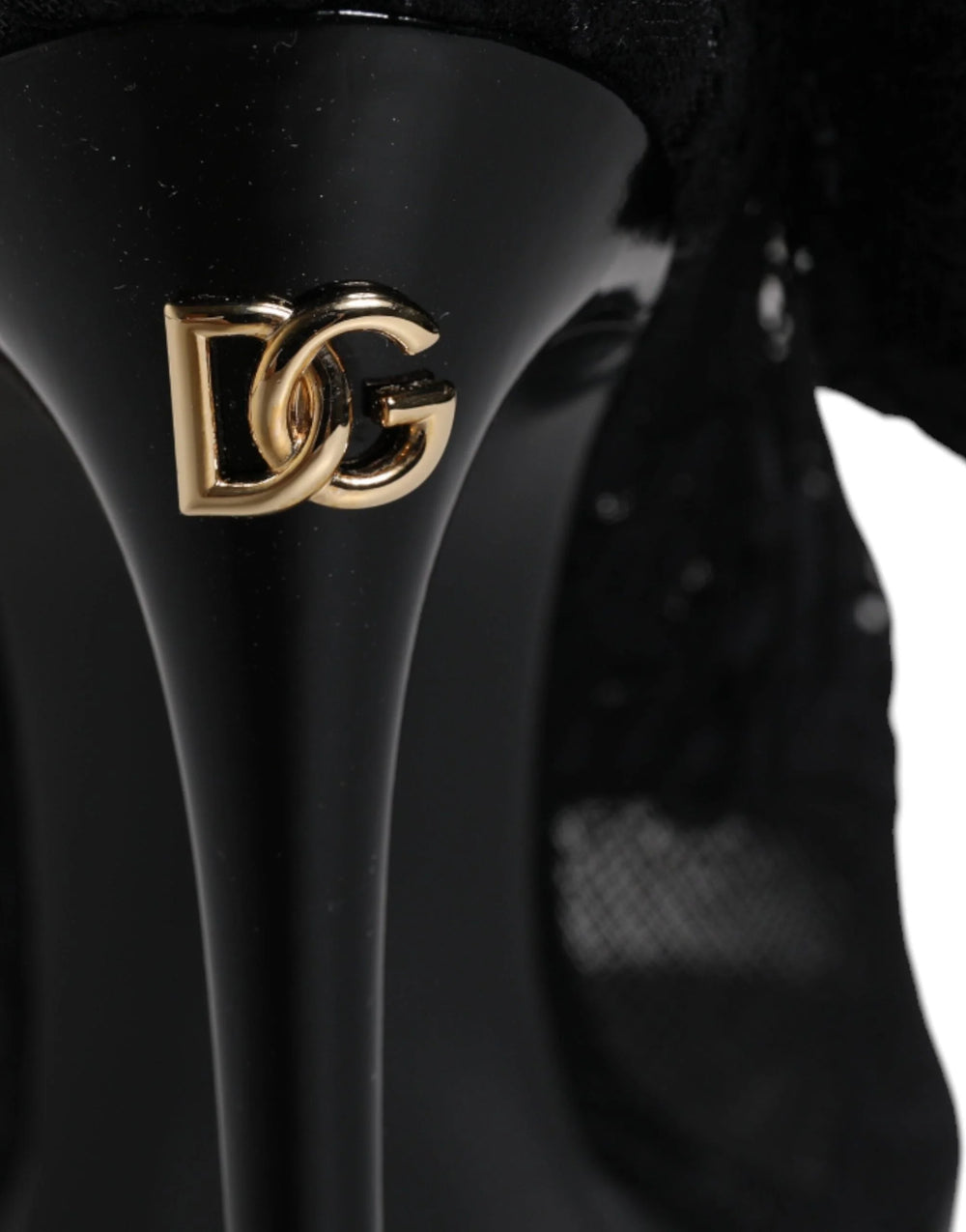 Dolce & Gabbana Black Stretch Taormina Lace Boots Shoes - EU39/US8.5 - Boots