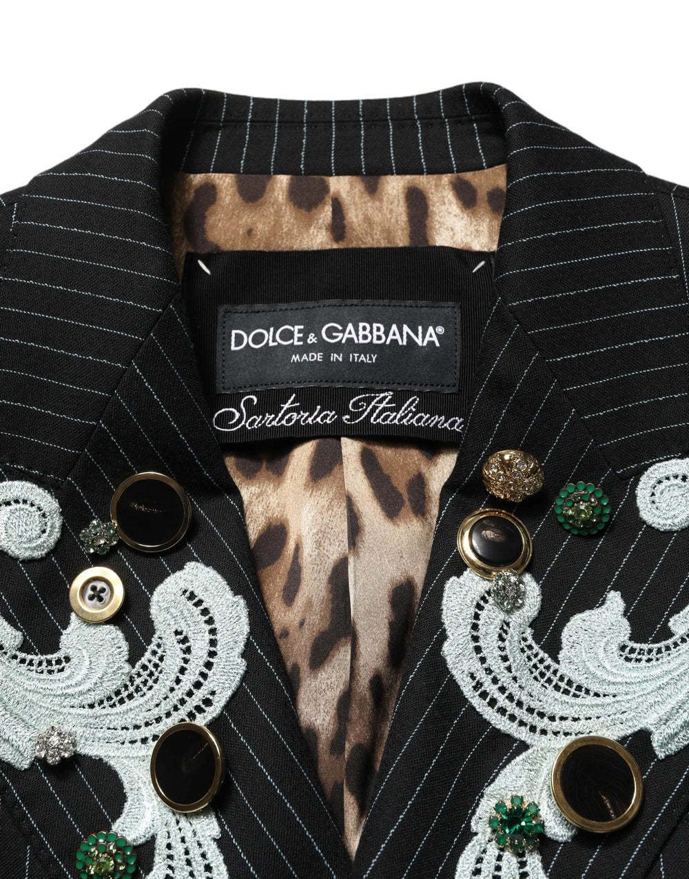 Dolce & Gabbana Black Stripe Double-Breasted Blazer Jacket - IT50|3XL