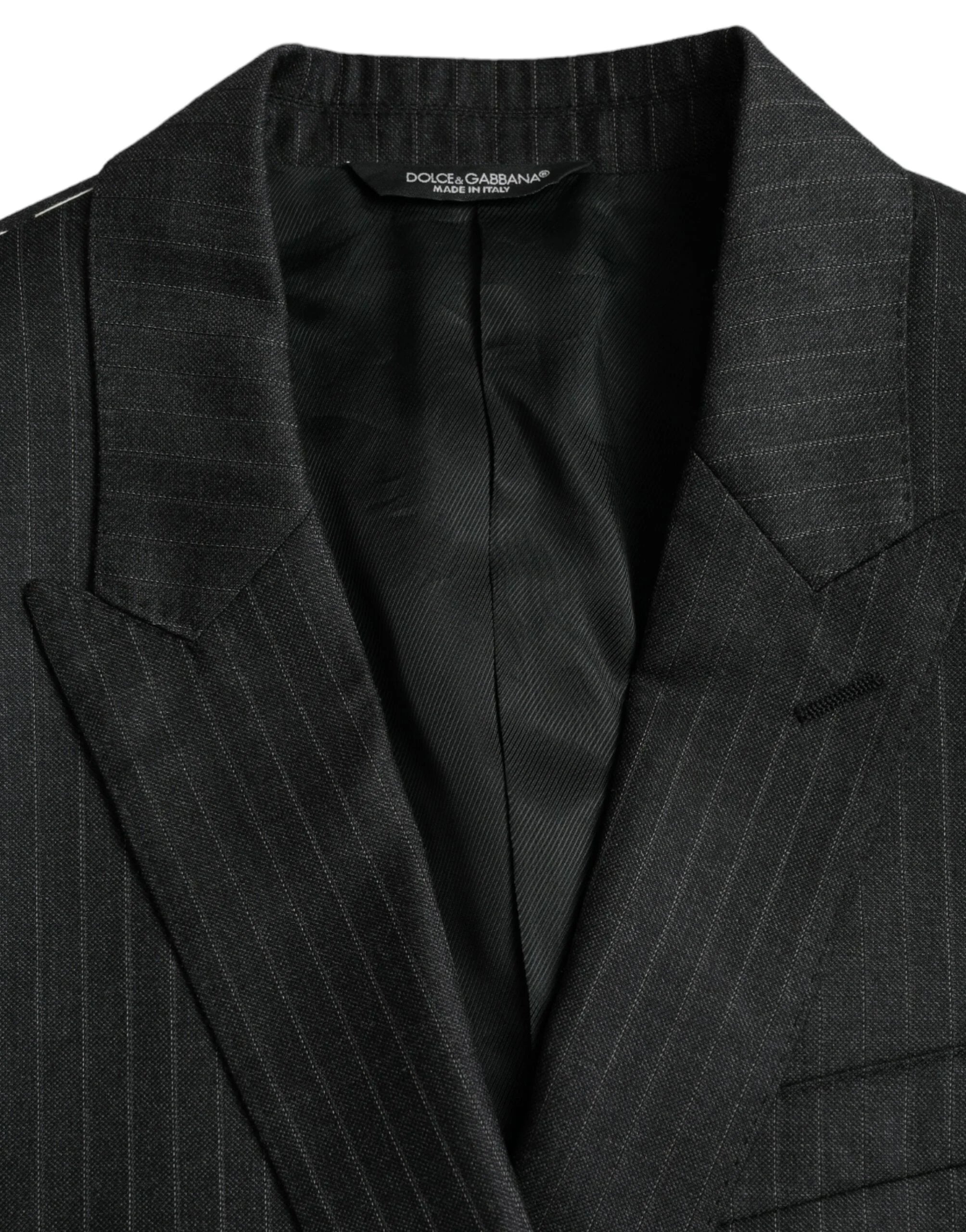 Dolce & Gabbana Black Stripe MARTINI Single Breasted Coat Blazer - IT46 | S - Sport Jackets