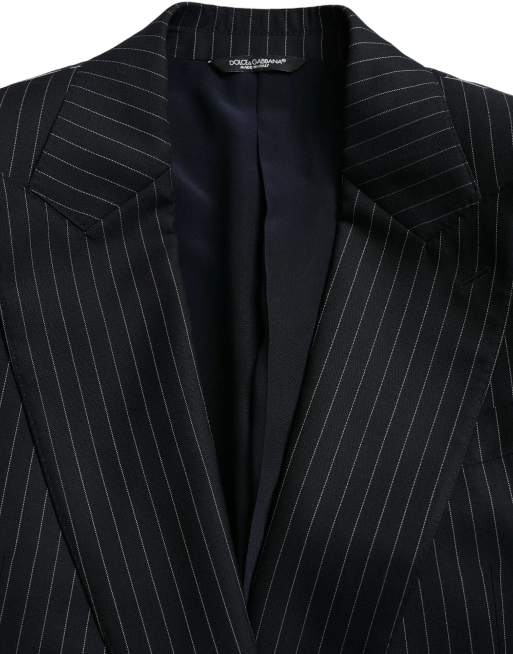 Dolce & Gabbana Black Stripe SICILIA Double Breasted Coat Blazer - IT46 | S - Sport Jackets