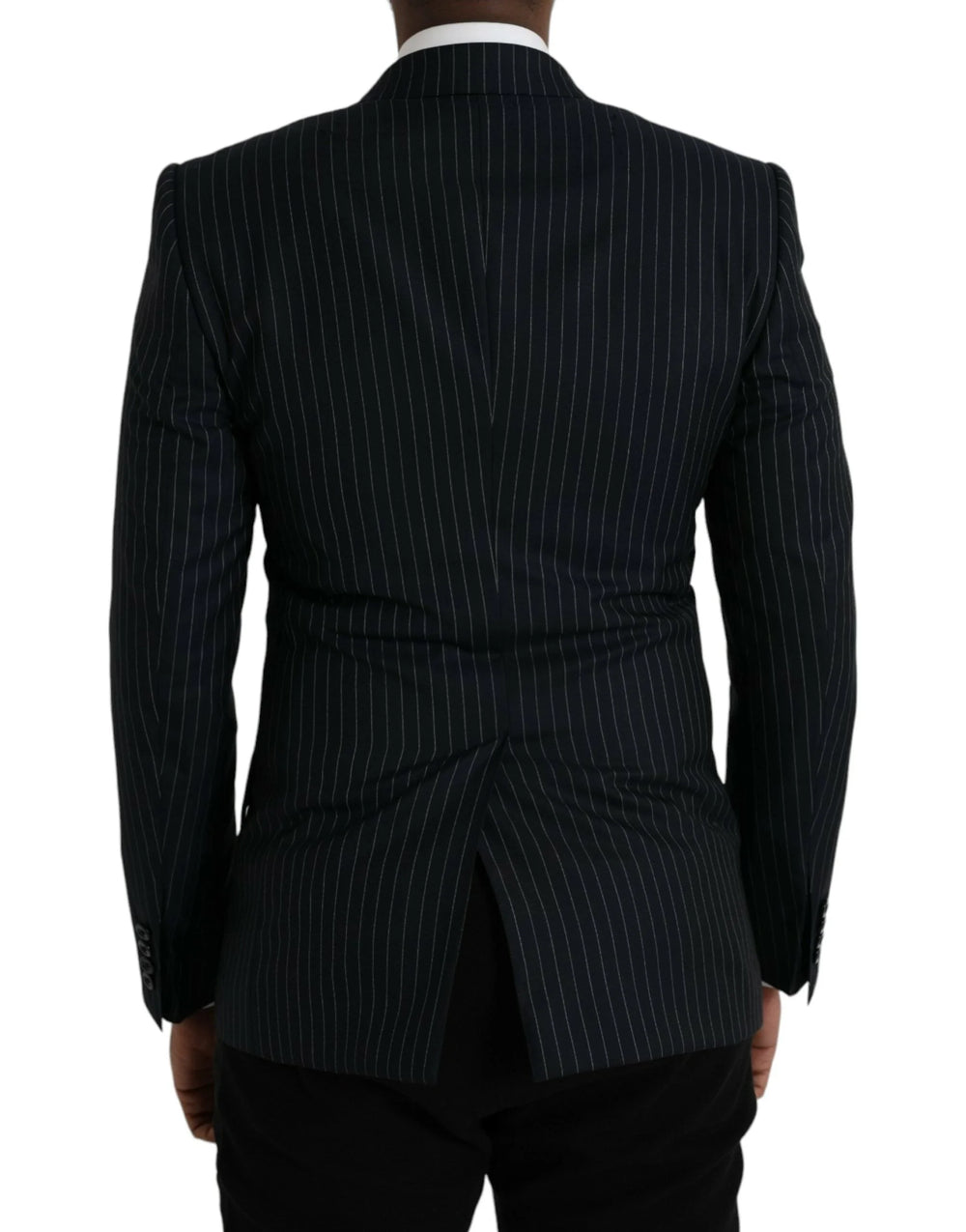 Dolce & Gabbana Black Stripe SICILIA Double Breasted Coat Blazer - IT46 | S - Sport Jackets