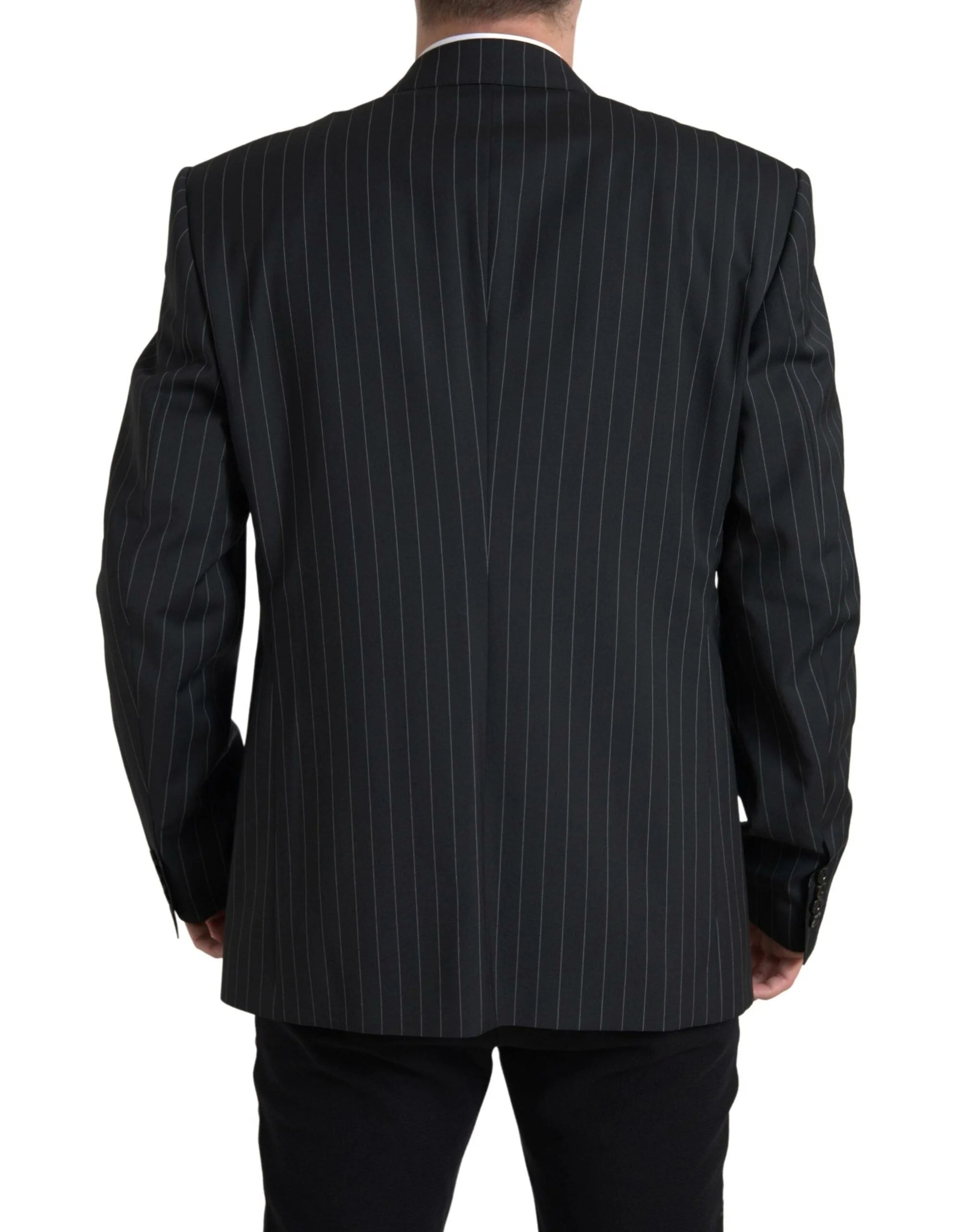 Dolce & Gabbana Black Stripe Single Breasted SICILIA Blazer - IT58 | XXL - Sport Jackets