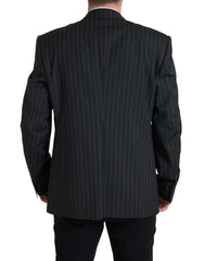 Dolce & Gabbana Black Stripe Single Breasted SICILIA Blazer - IT58 | XXL - Sport Jackets