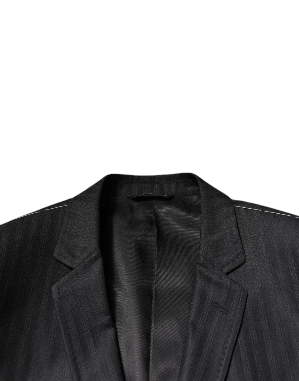 Dolce & Gabbana Black Stripe Wool Single Breasted Blazer - IT54 | XL - Sport Jackets
