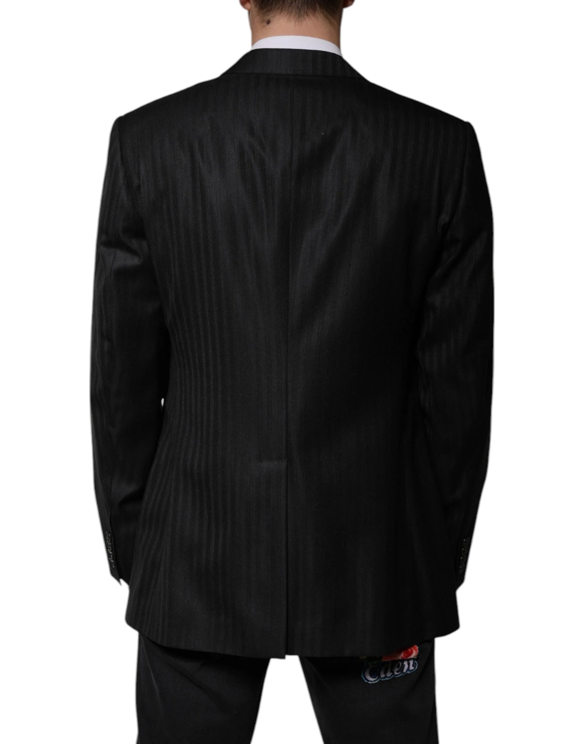 Dolce & Gabbana Black Stripe Wool Single Breasted Blazer - IT54 | XL - Sport Jackets