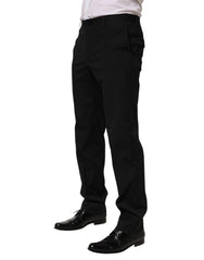 Dolce & Gabbana Black Striped Dress Formal Men Trouser Pants - IT48 | M - Trousers