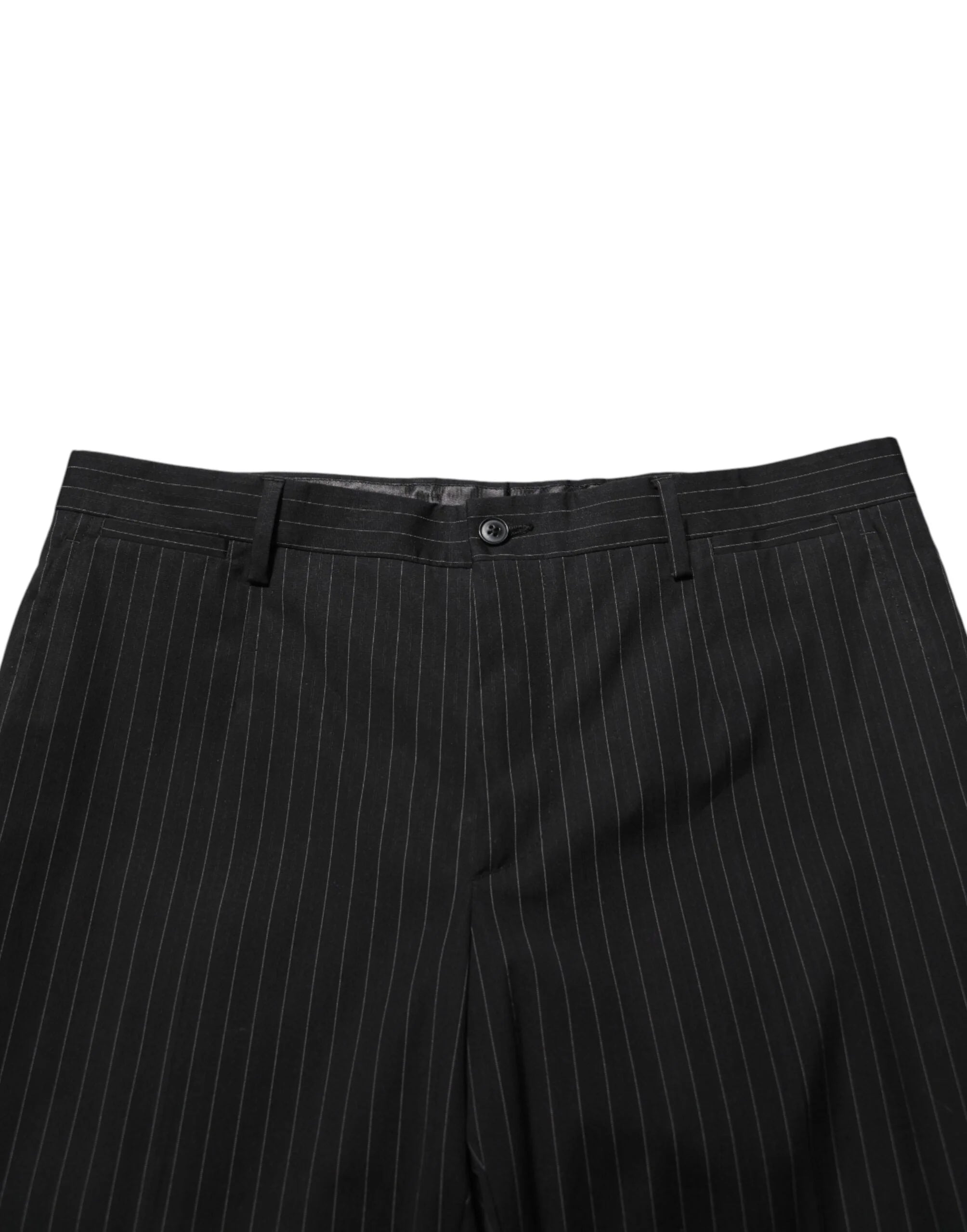Dolce & Gabbana Black Striped Dress Formal Men Trouser Pants - IT48 | M - Trousers
