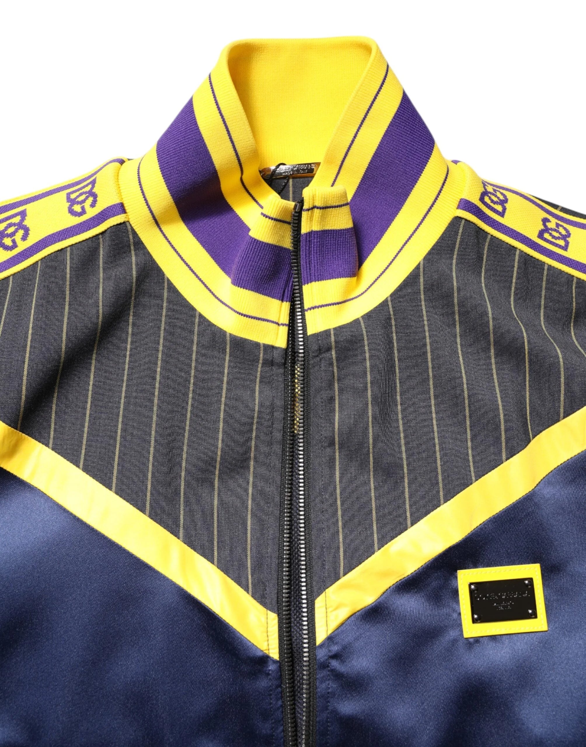 Dolce & Gabbana Black Striped Logo Full Zip Bomber Jacket - IT52 | XL - Bomber Jackets