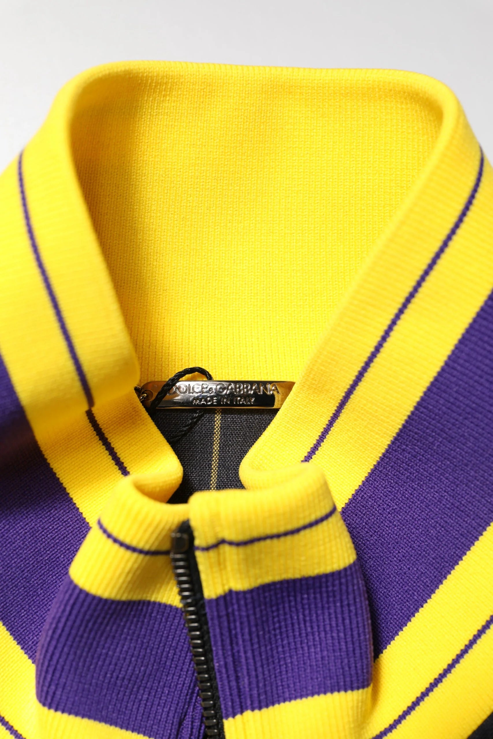 Dolce & Gabbana Black Striped Logo Full Zip Bomber Jacket - IT52 | XL - Bomber Jackets