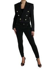 Dolce & Gabbana Black Striped SICILIA Double Breasted Jacket - IT44 | L - Sport Jackets