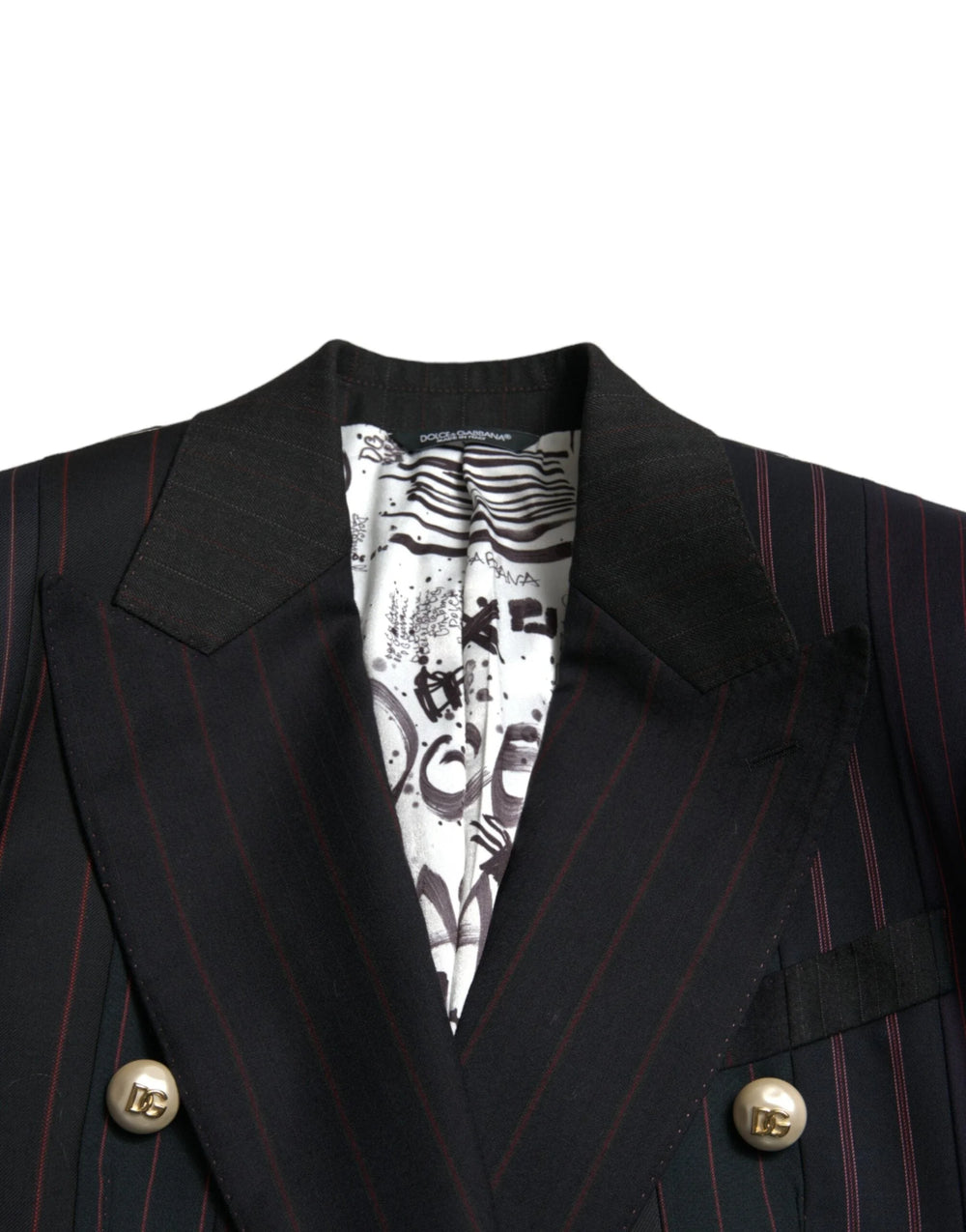Dolce & Gabbana Black Striped SICILIA Double Breasted Jacket - IT44 | L - Sport Jackets