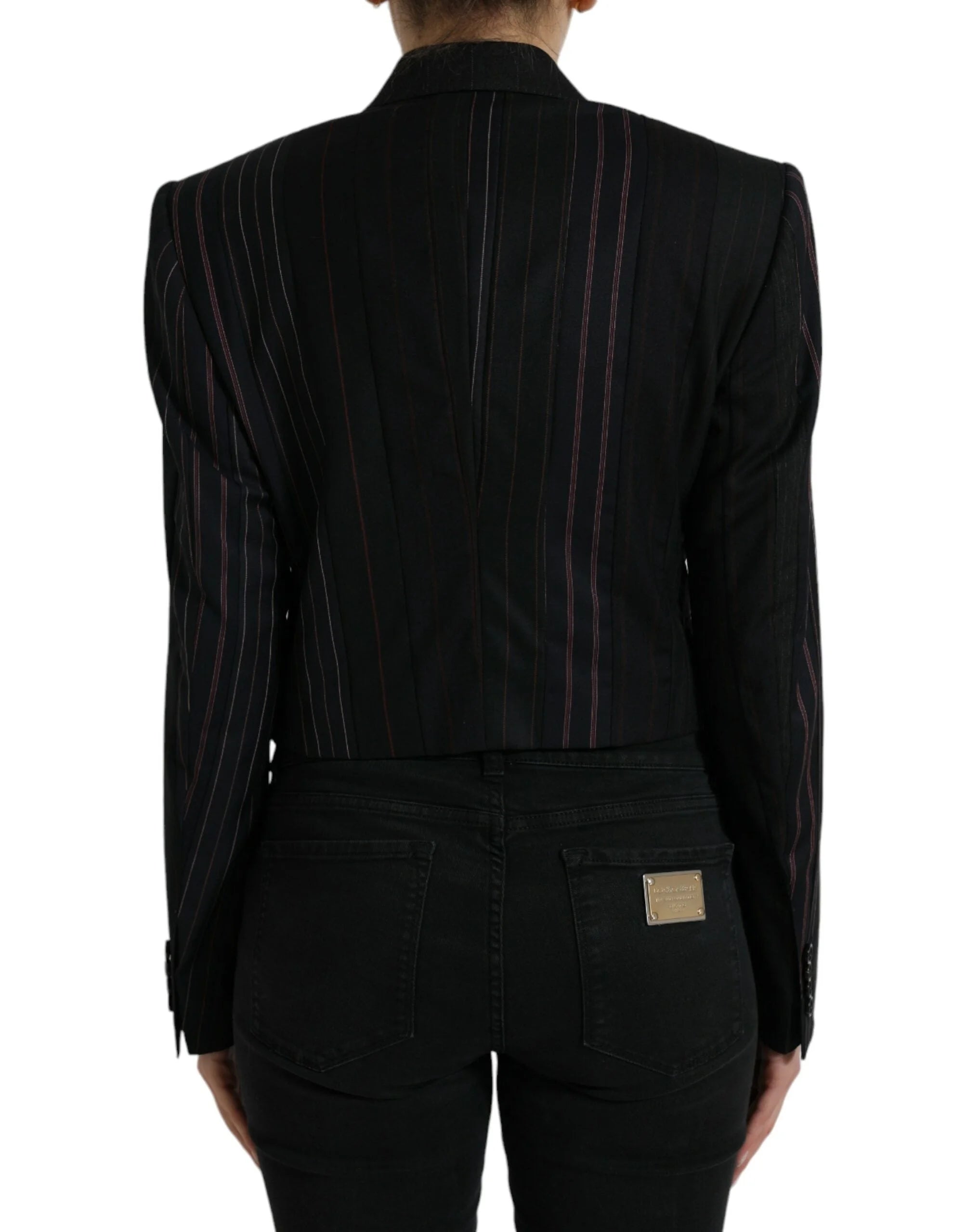 Dolce & Gabbana Black Striped SICILIA Double Breasted Jacket - IT44 | L - Sport Jackets