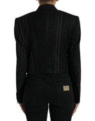 Dolce & Gabbana Black Striped SICILIA Double Breasted Jacket - IT44 | L - Sport Jackets