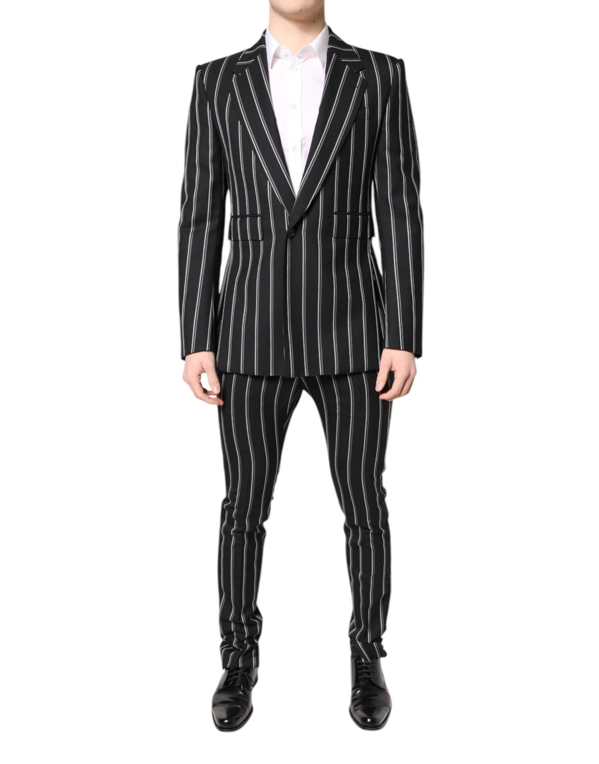 Dolce & Gabbana Black Striped SICILIA Formal 2 Piece Suit - IT48 | M - Pant Suits