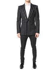 Dolce & Gabbana Black Striped SICILIA Formal 2 Piece Suit - IT48 | M - Pant Suits