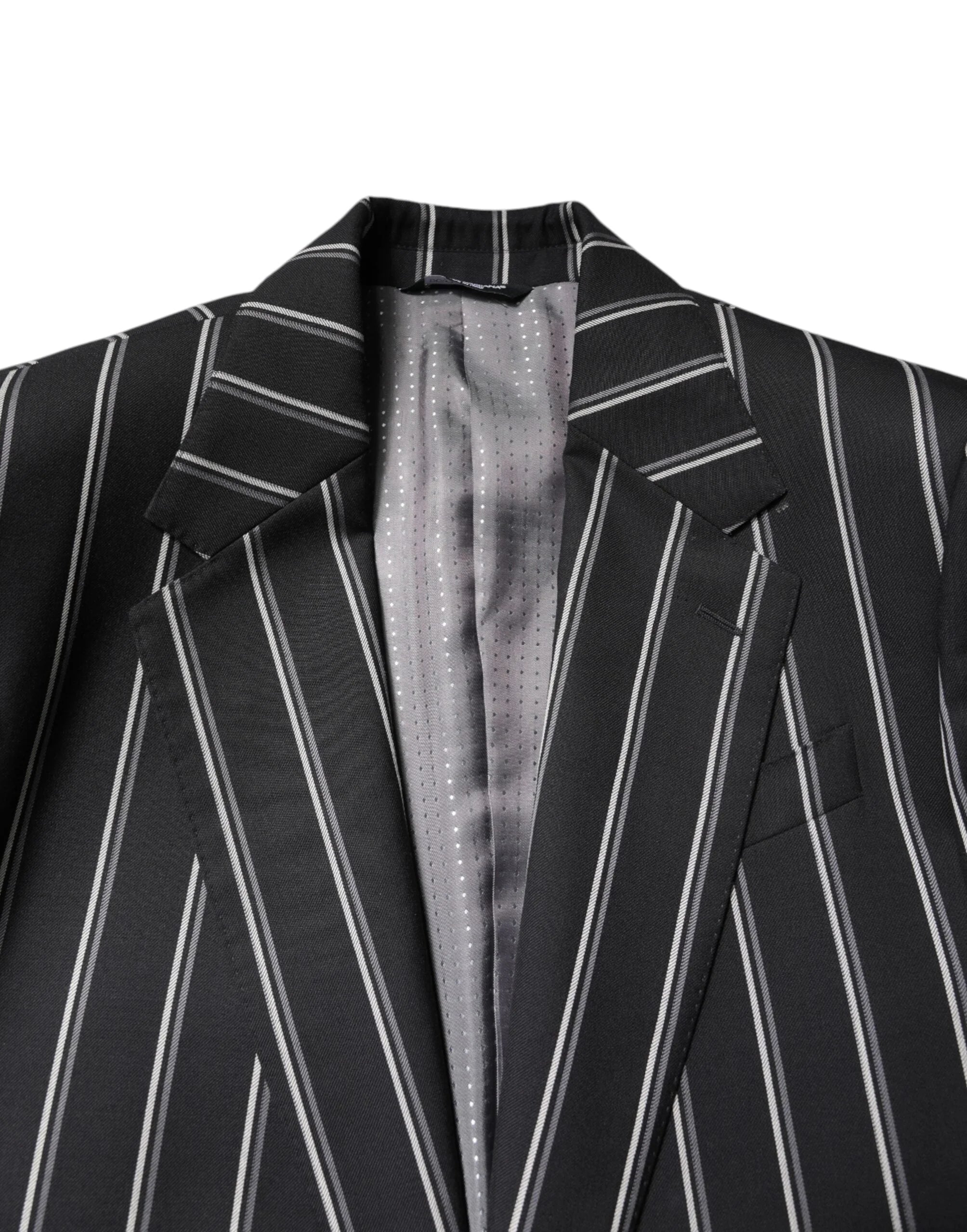 Dolce & Gabbana Black Striped SICILIA Formal 2 Piece Suit - IT48 | M - Pant Suits