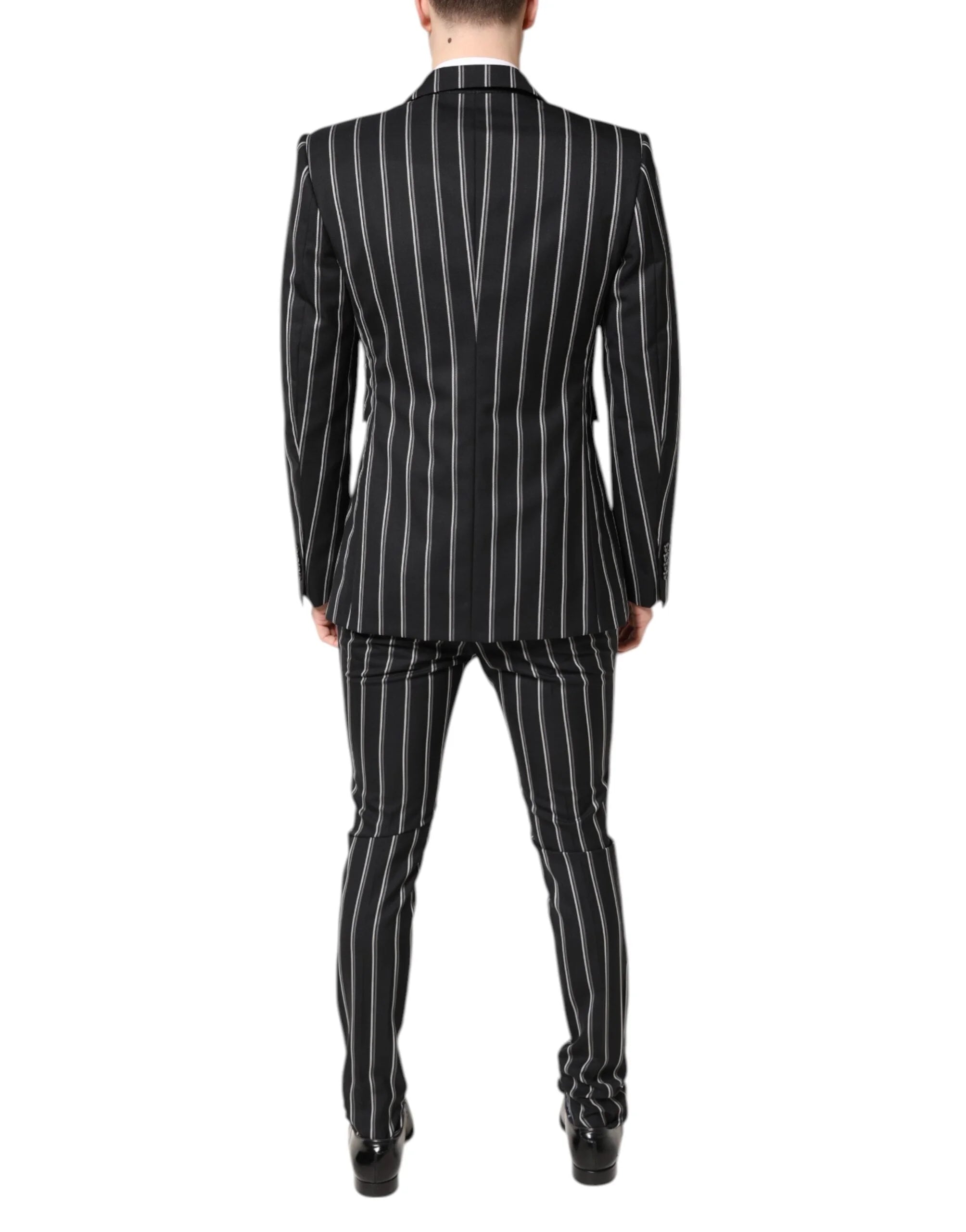 Dolce & Gabbana Black Striped SICILIA Formal 2 Piece Suit - IT48 | M - Pant Suits