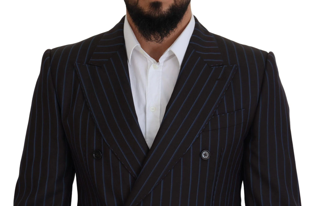 Dolce & Gabbana Black Striped Wool Formal 2 Piece Suit - IT50 | L - Pant Suits