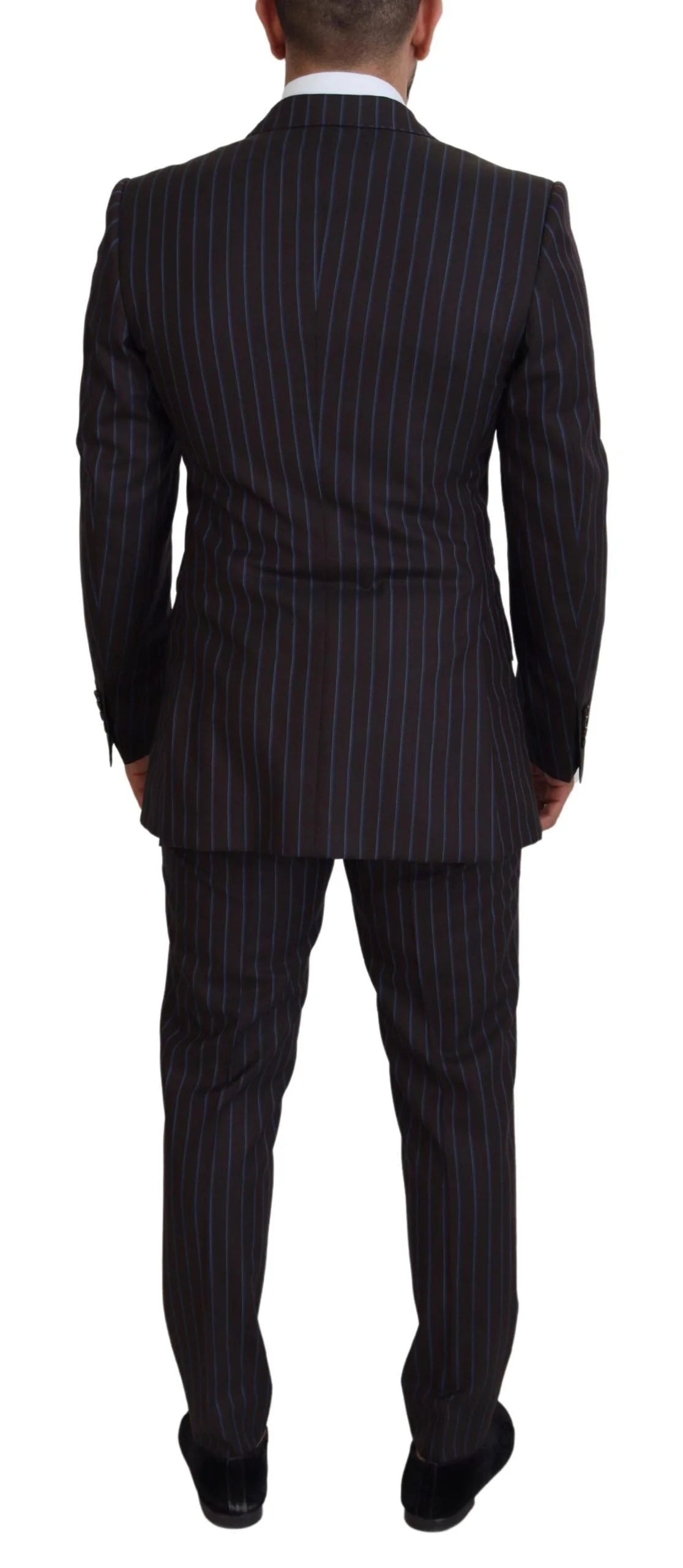Dolce & Gabbana Black Striped Wool Formal 2 Piece Suit - IT50 | L - Pant Suits