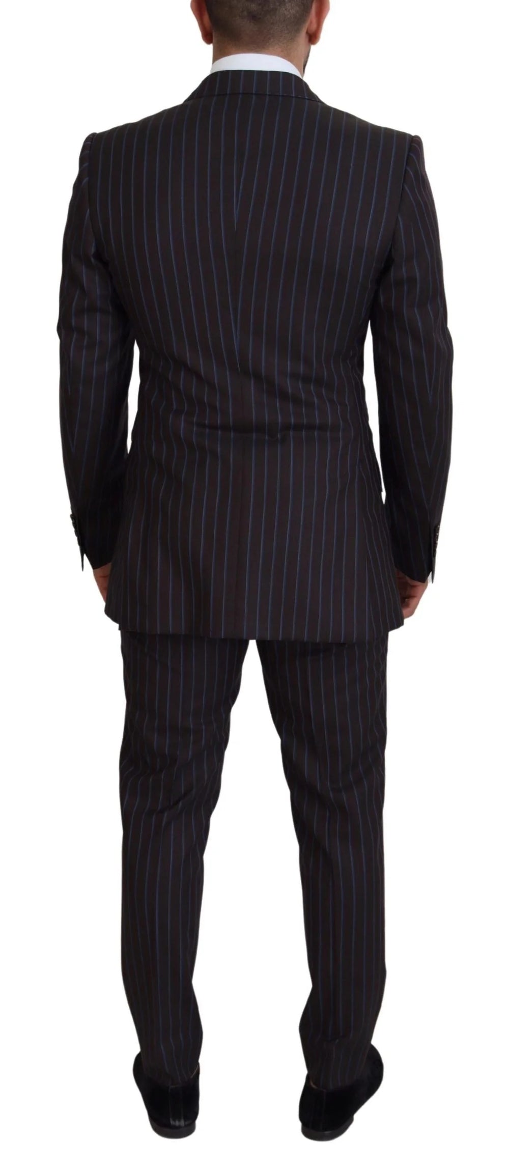Dolce & Gabbana Black Striped Wool Formal 2 Piece Suit - IT50 | L - Pant Suits