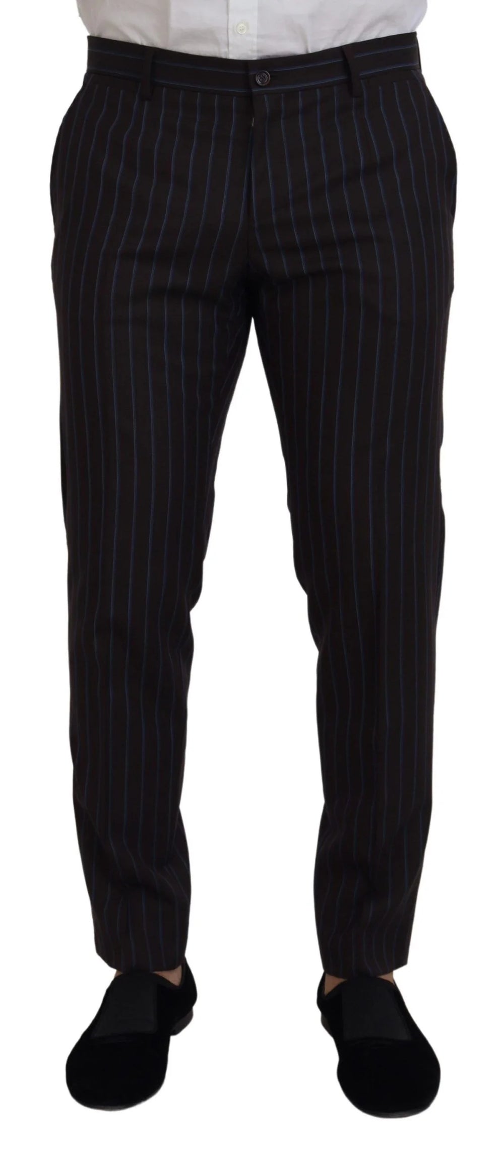 Dolce & Gabbana Black Striped Wool Formal 2 Piece Suit - IT50 | L - Pant Suits