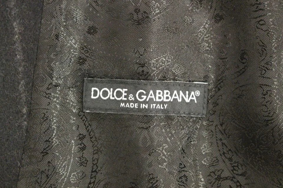 Dolce & Gabbana Black Striped Wool Logo Vest Gilet Weste - IT48 | M - Vests