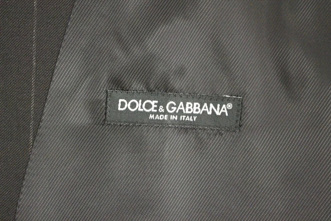 Dolce & Gabbana Black Striped Wool Logo Vest - IT48 | M - Vests