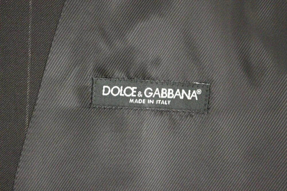 Dolce & Gabbana Black Striped Wool Logo Vest - IT48 | M - Vests