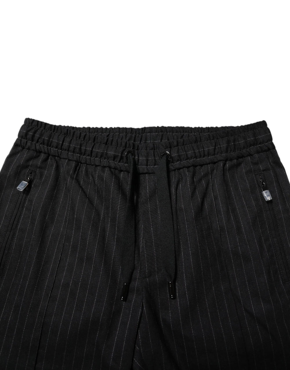 Dolce & Gabbana Black Striped Wool Men Jogger Pants - IT48 | M - Joggers