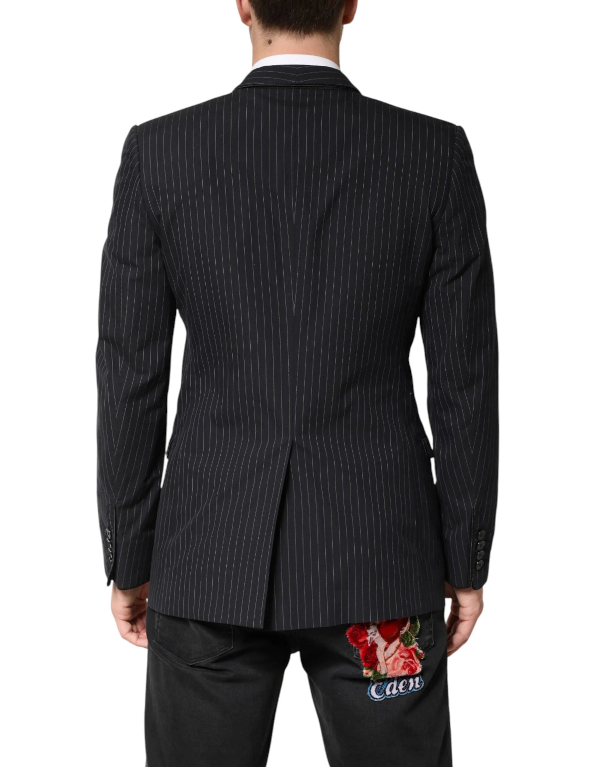 Dolce & Gabbana Black Stripes 1 Button Suit Jacket Blazer - IT48 | M
