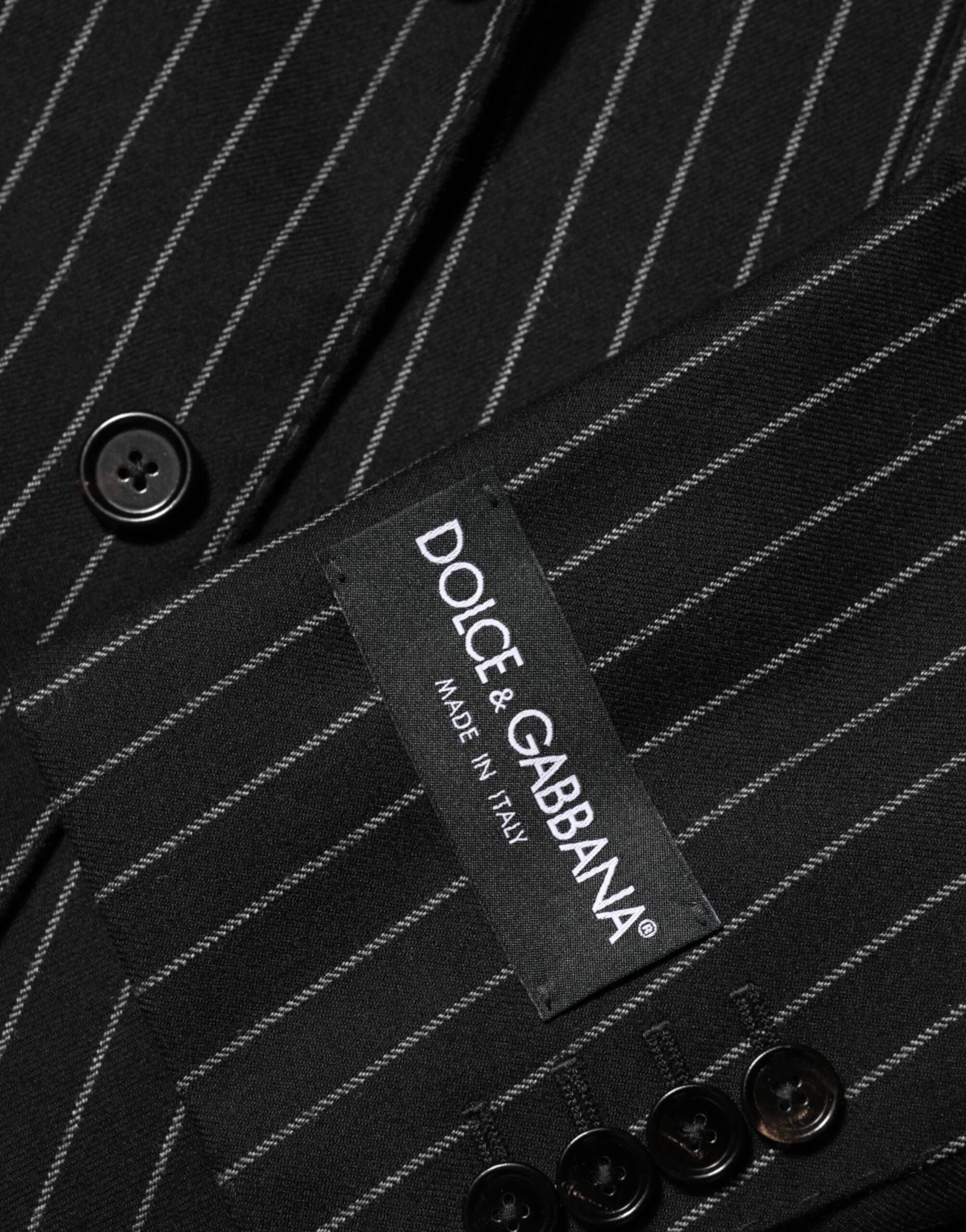 Dolce & Gabbana Black Stripes 2 Buttons Suit Jacket Blazer - IT54 | XL - Sport Jackets