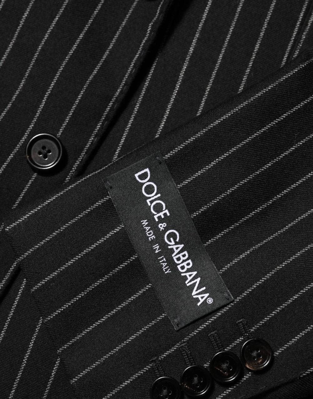 Dolce & Gabbana Black Stripes 2 Buttons Suit Jacket Blazer - IT54 | XL - Sport Jackets