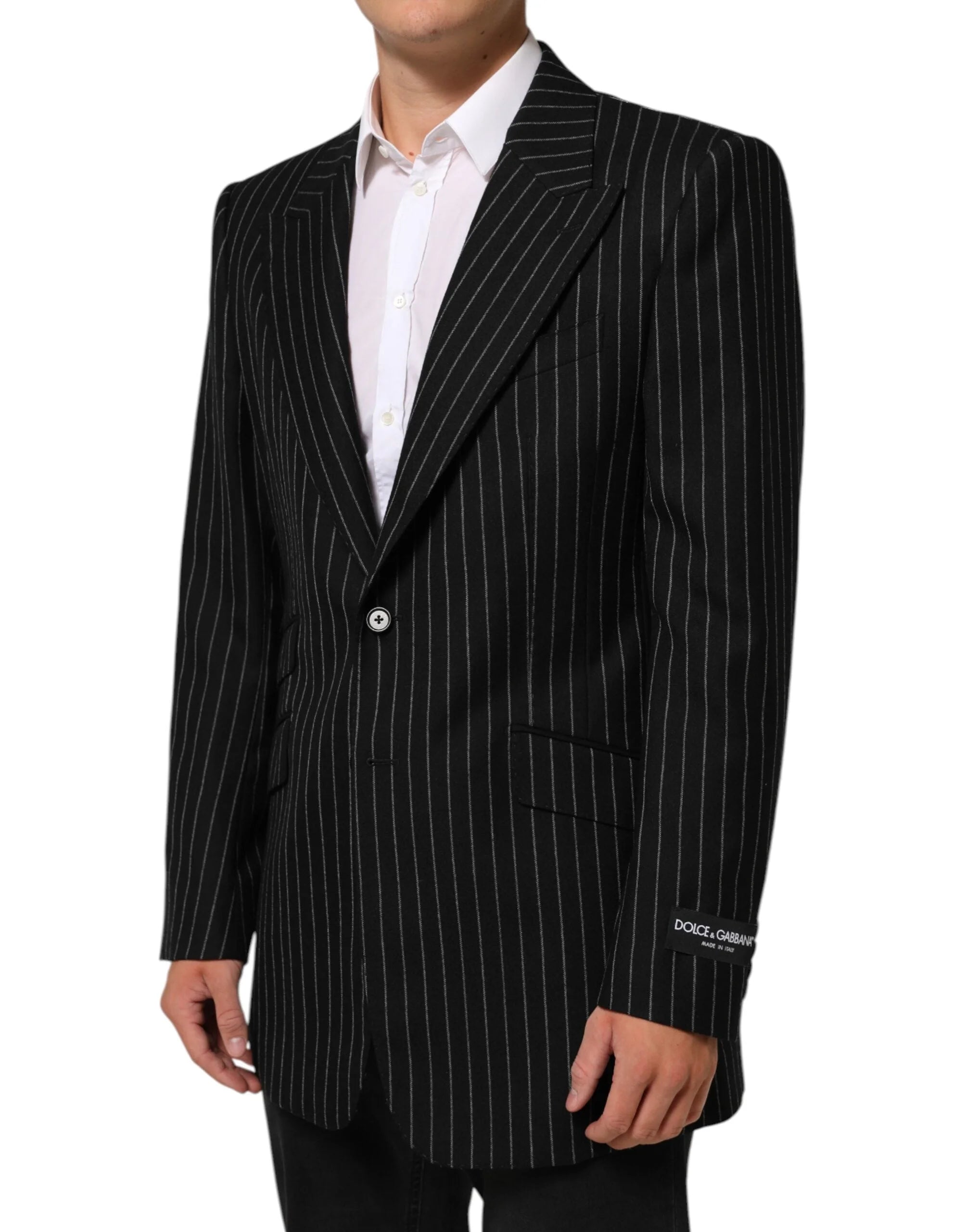 Dolce & Gabbana Black Stripes 2 Buttons Suit Jacket Blazer - IT54 | XL - Sport Jackets