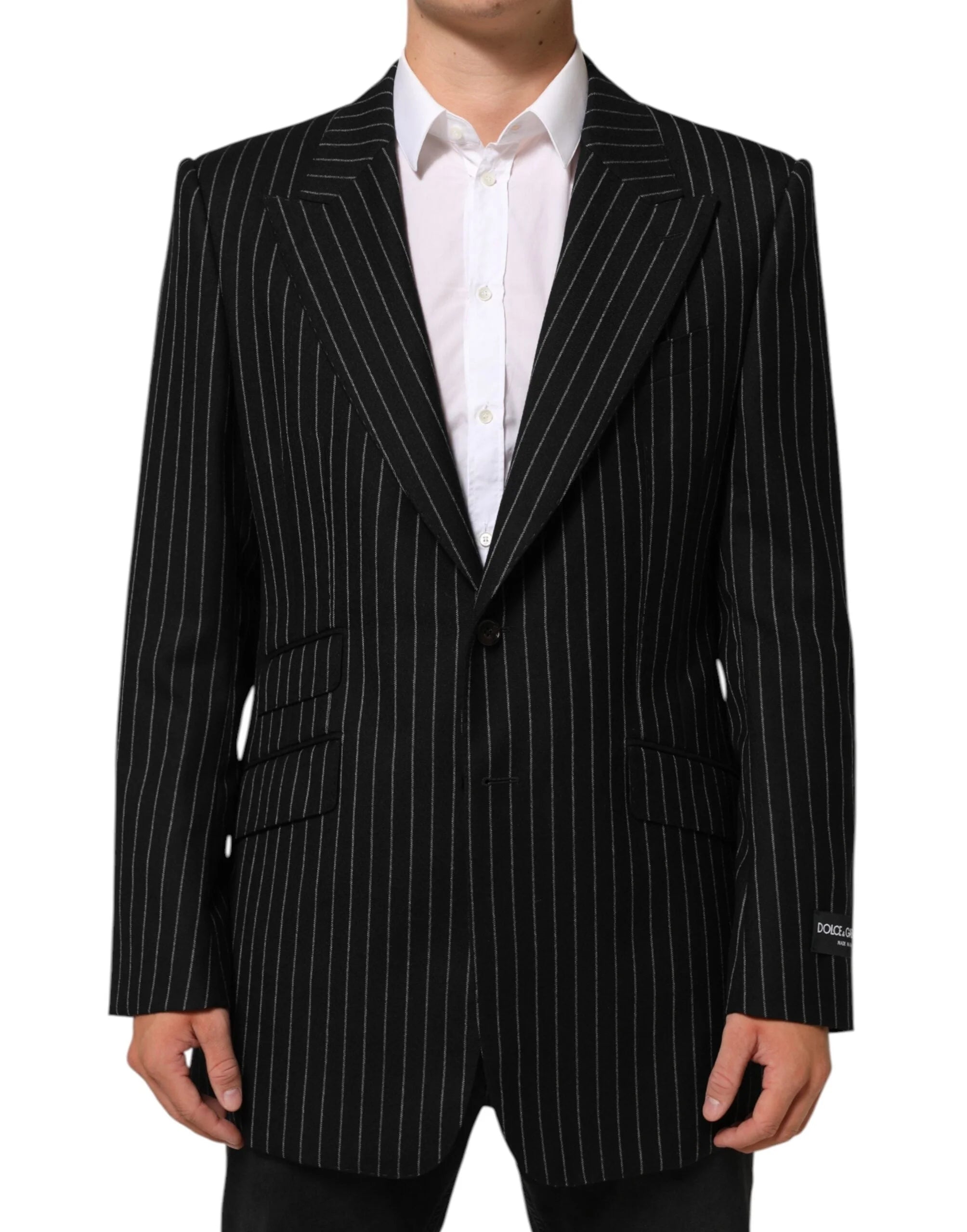 Dolce & Gabbana Black Stripes 2 Buttons Suit Jacket Blazer - IT54 | XL - Sport Jackets