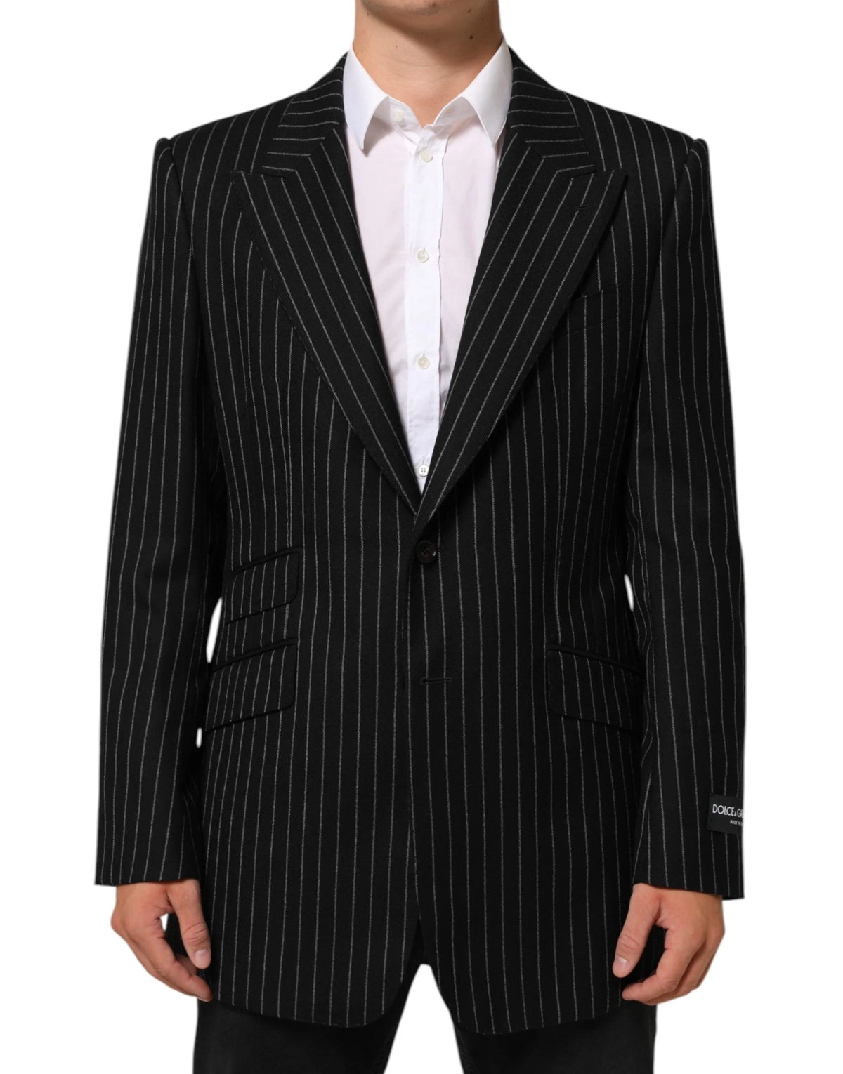 Dolce & Gabbana Black Stripes 2 Buttons Suit Jacket Blazer - IT54 | XL - Sport Jackets