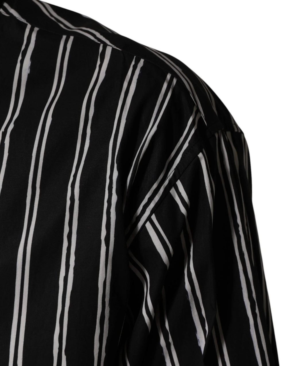 Dolce & Gabbana Black Stripes Cotton Men Formal Dress Shirt - IT40 | M