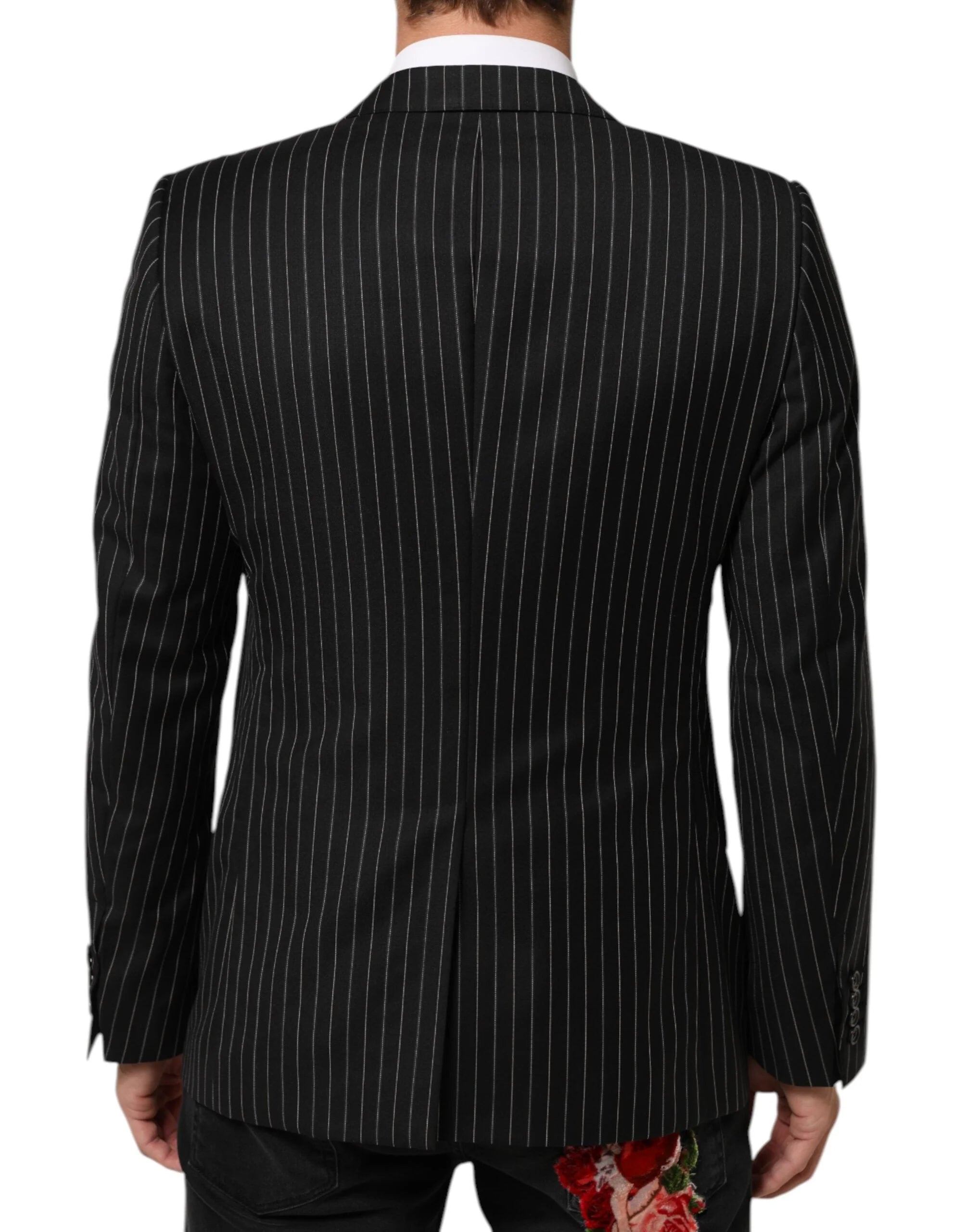 Dolce & Gabbana Black Stripes MARTINI 1 Button Suit Blazer - IT48 | M - Sport Jackets