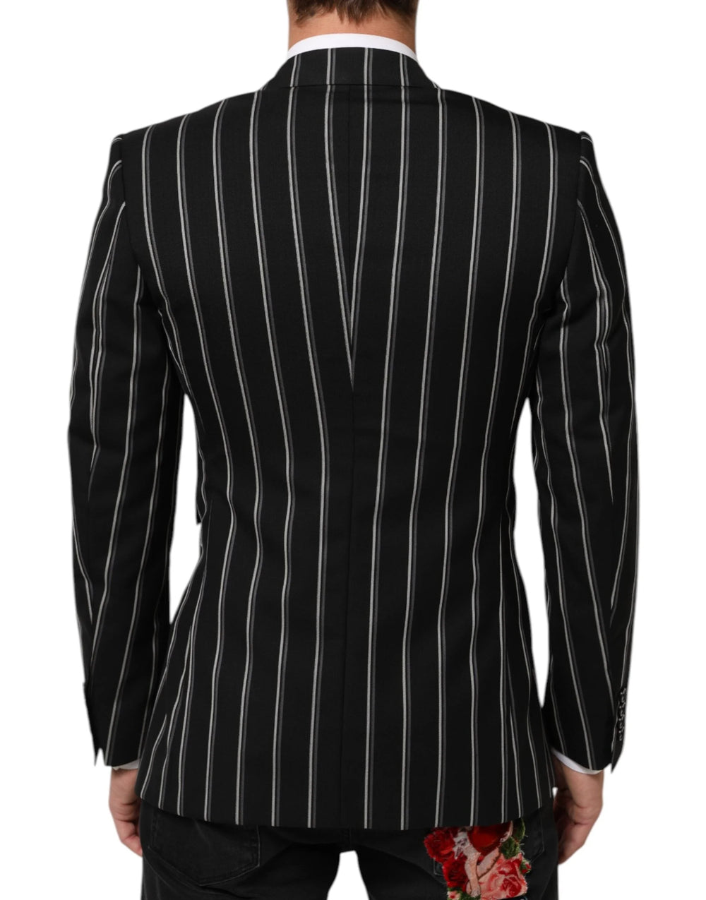 Dolce & Gabbana Black Stripes SICILIA 1 Button Suit Blazer - IT46 | S - Sport Jackets