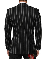 Dolce & Gabbana Black Stripes SICILIA 1 Button Suit Blazer - IT46 | S - Sport Jackets