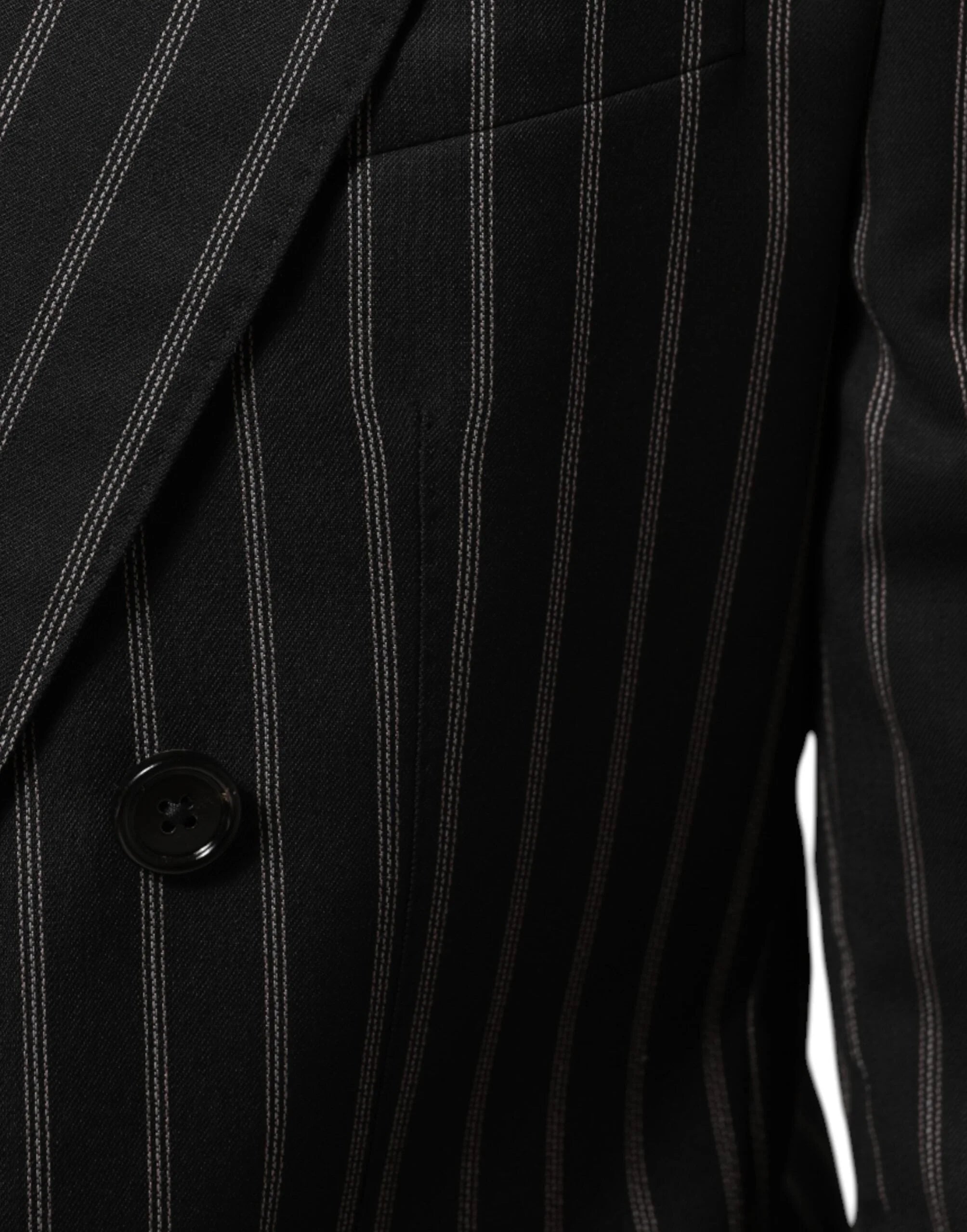 Dolce & Gabbana Black Stripes SICILIA 1 Button Suit Blazer - IT50 | L - Sport Jackets