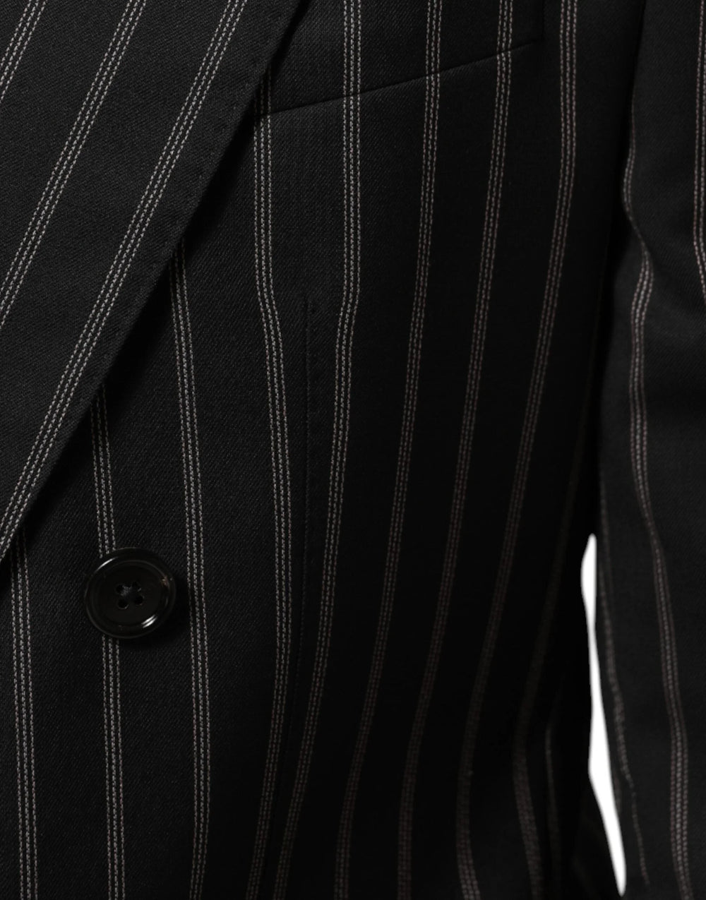 Dolce & Gabbana Black Stripes SICILIA 1 Button Suit Blazer - IT50 | L - Sport Jackets
