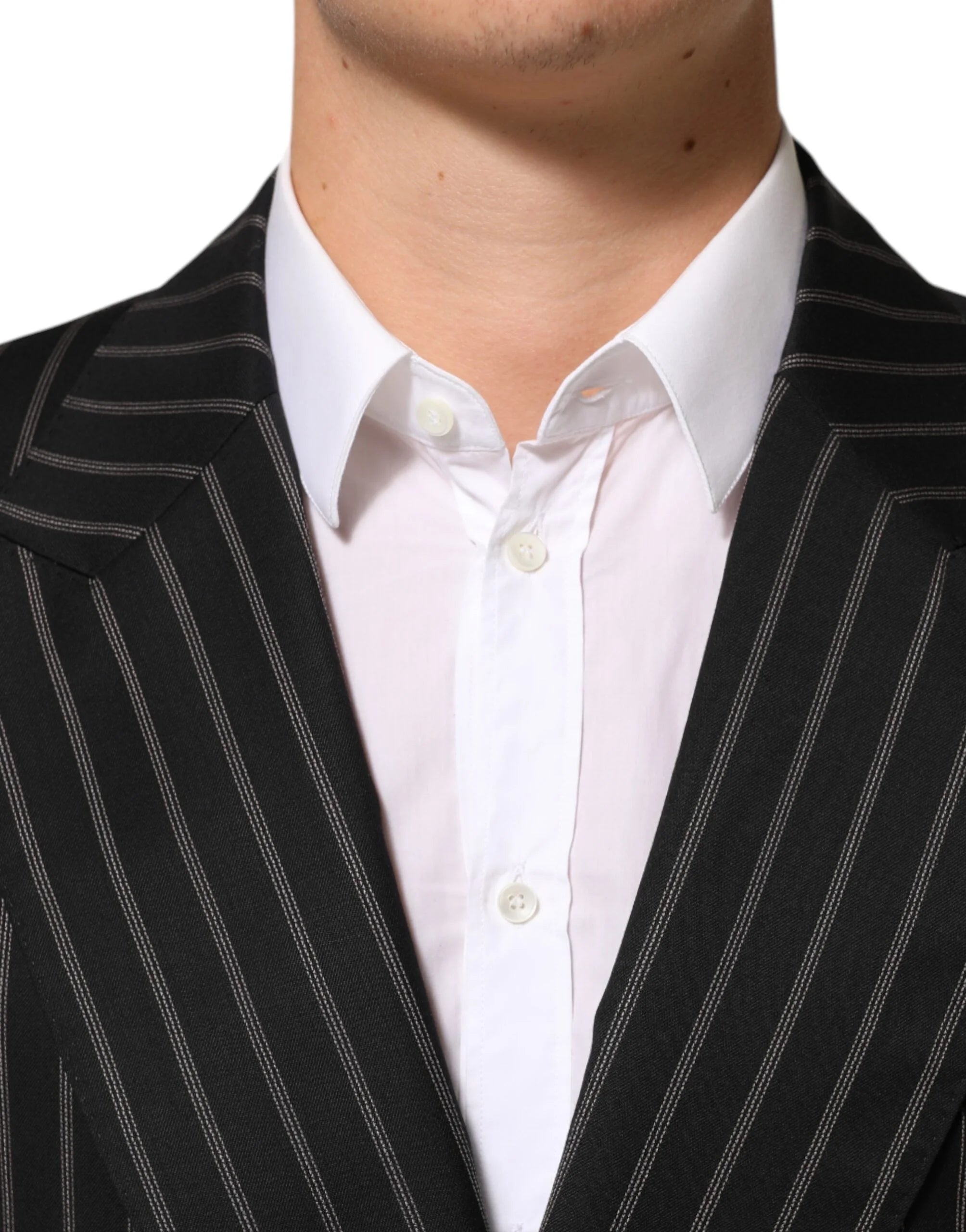 Dolce & Gabbana Black Stripes SICILIA 1 Button Suit Blazer - IT50 | L - Sport Jackets