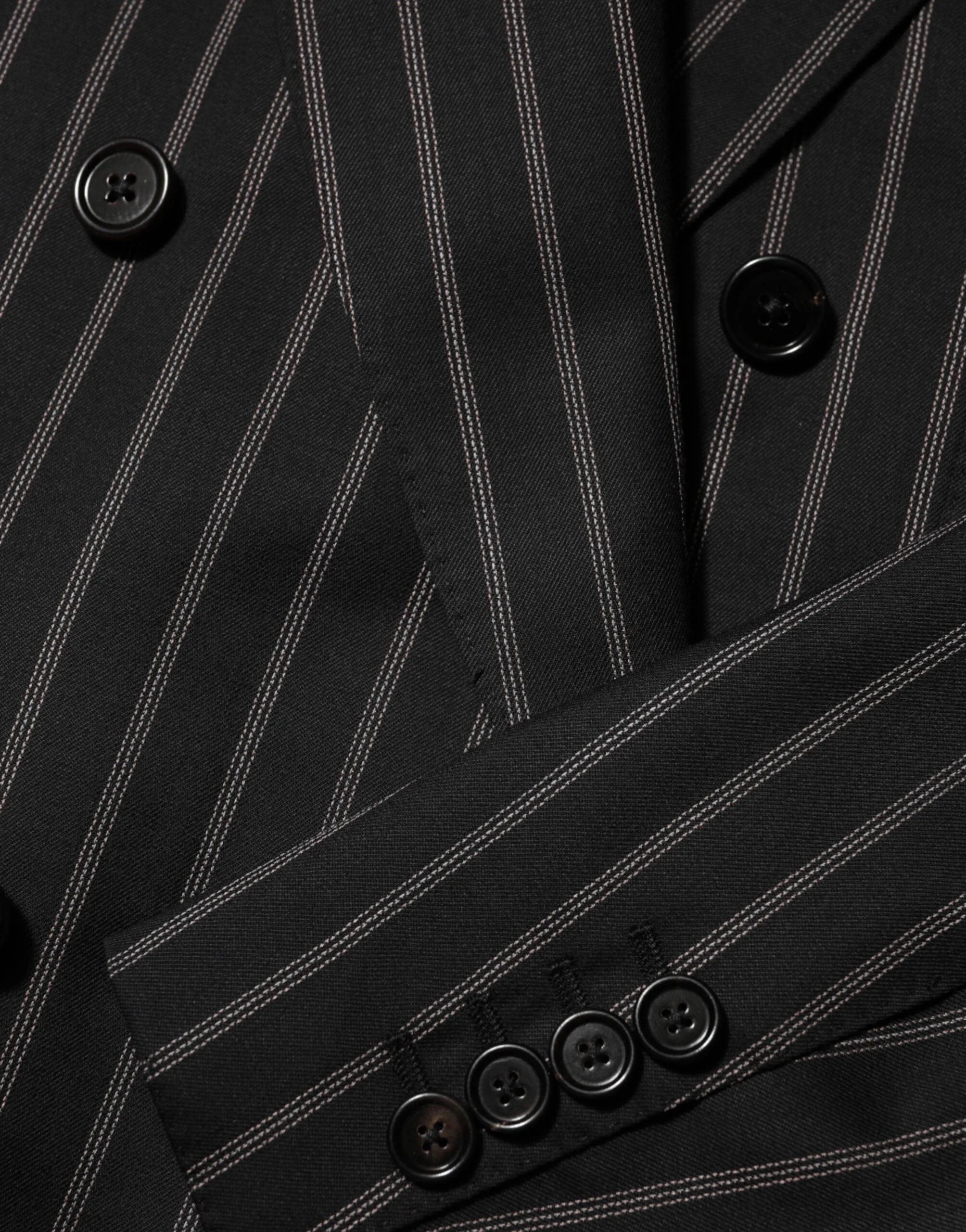 Dolce & Gabbana Black Stripes SICILIA 1 Button Suit Blazer - IT50 | L - Sport Jackets