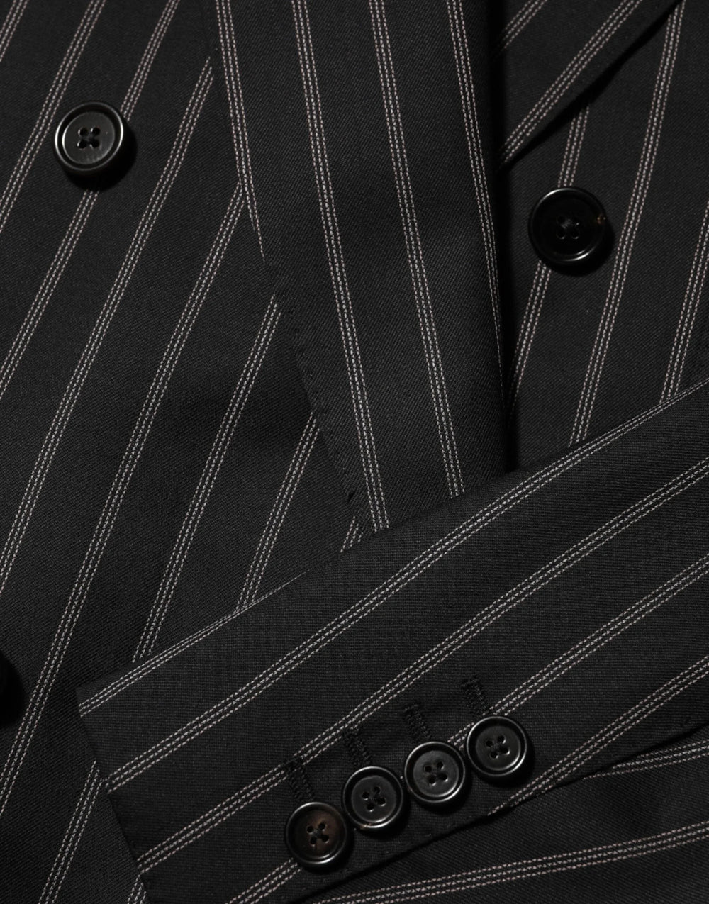 Dolce & Gabbana Black Stripes SICILIA 1 Button Suit Blazer - IT50 | L - Sport Jackets