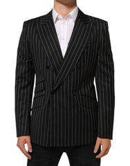 Dolce & Gabbana Black Stripes SICILIA 1 Button Suit Blazer - IT50 | L - Sport Jackets