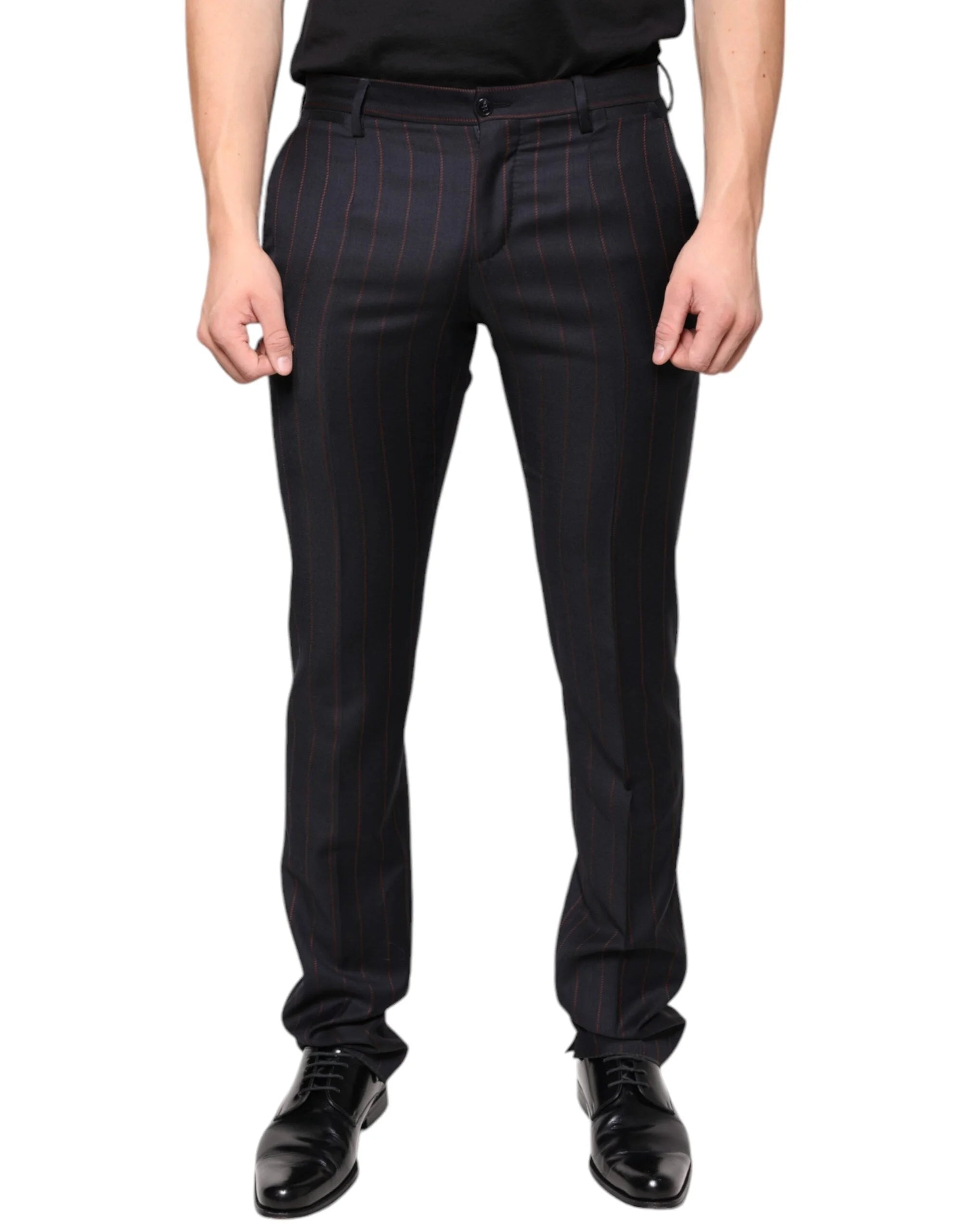 Dolce & Gabbana Black Stripes Skinny Men Dress Pants - IT46 | S - Trousers