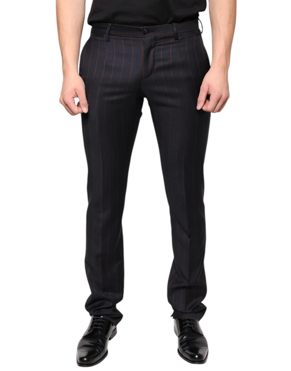 Dolce & Gabbana Black Stripes Skinny Men Dress Pants - IT46 | S - Trousers